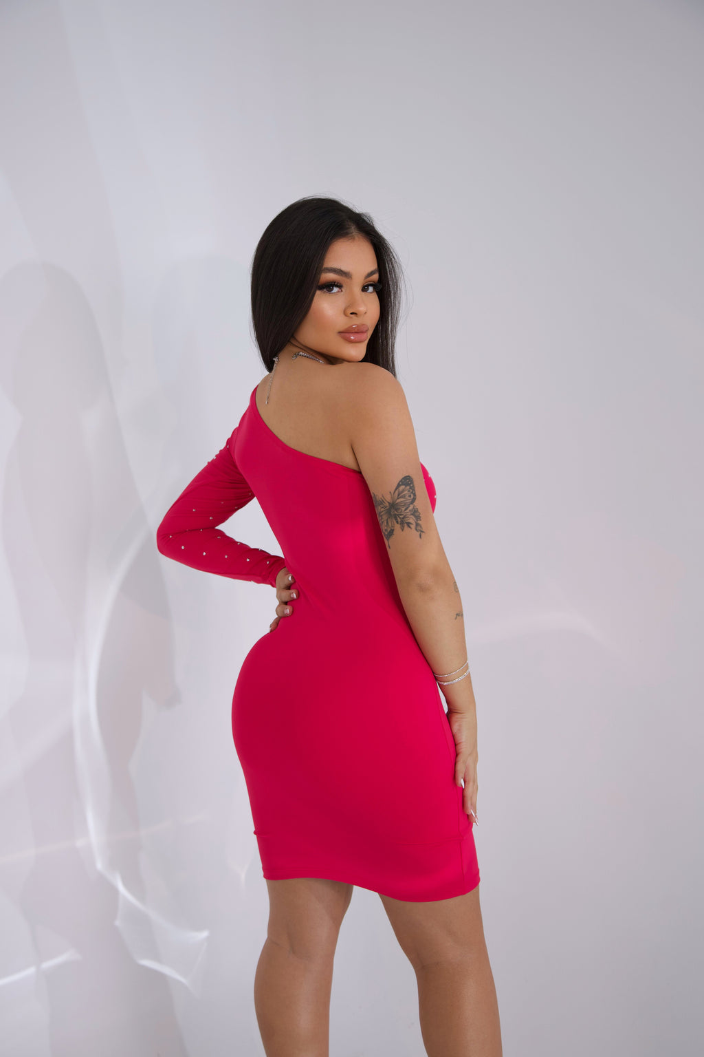 VESTIDO MANGA ÚNICA GLOW